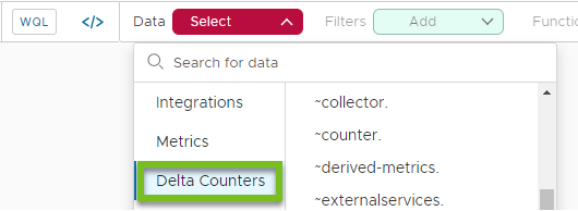 Chart Builder with delta counters selected